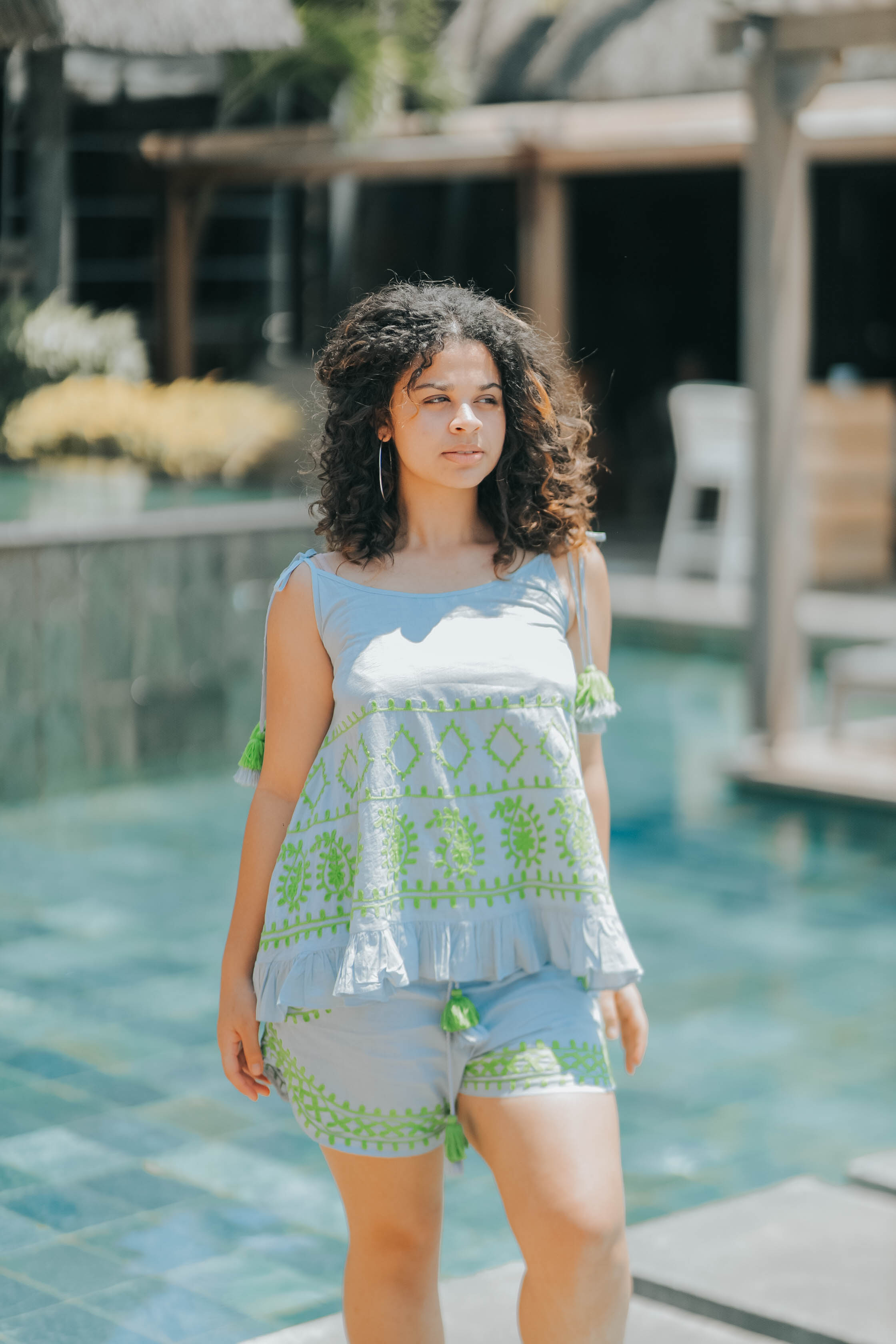Two-Piece Top and Shorts (Grey)