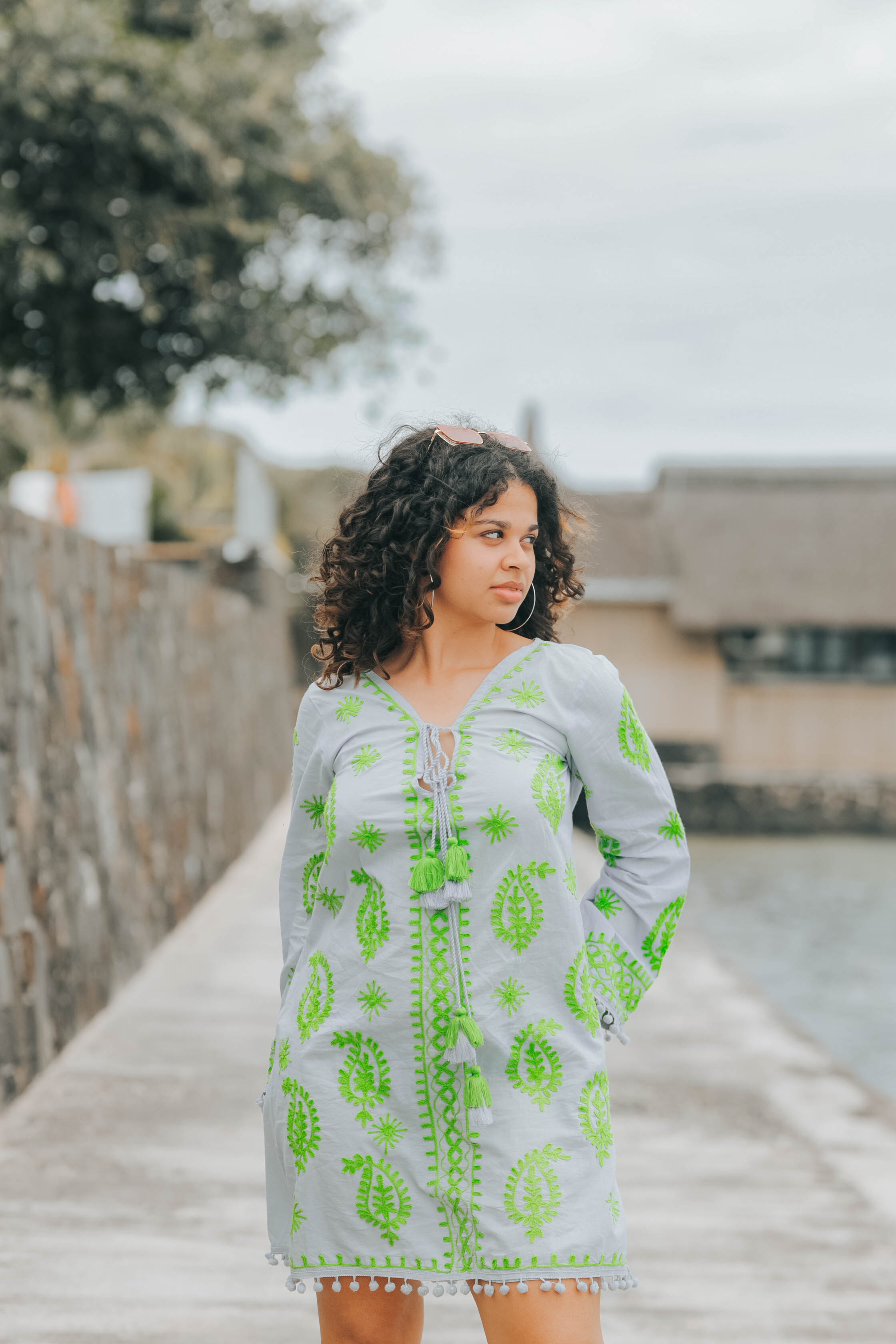 Grey Kaftan Cover-Up Dress