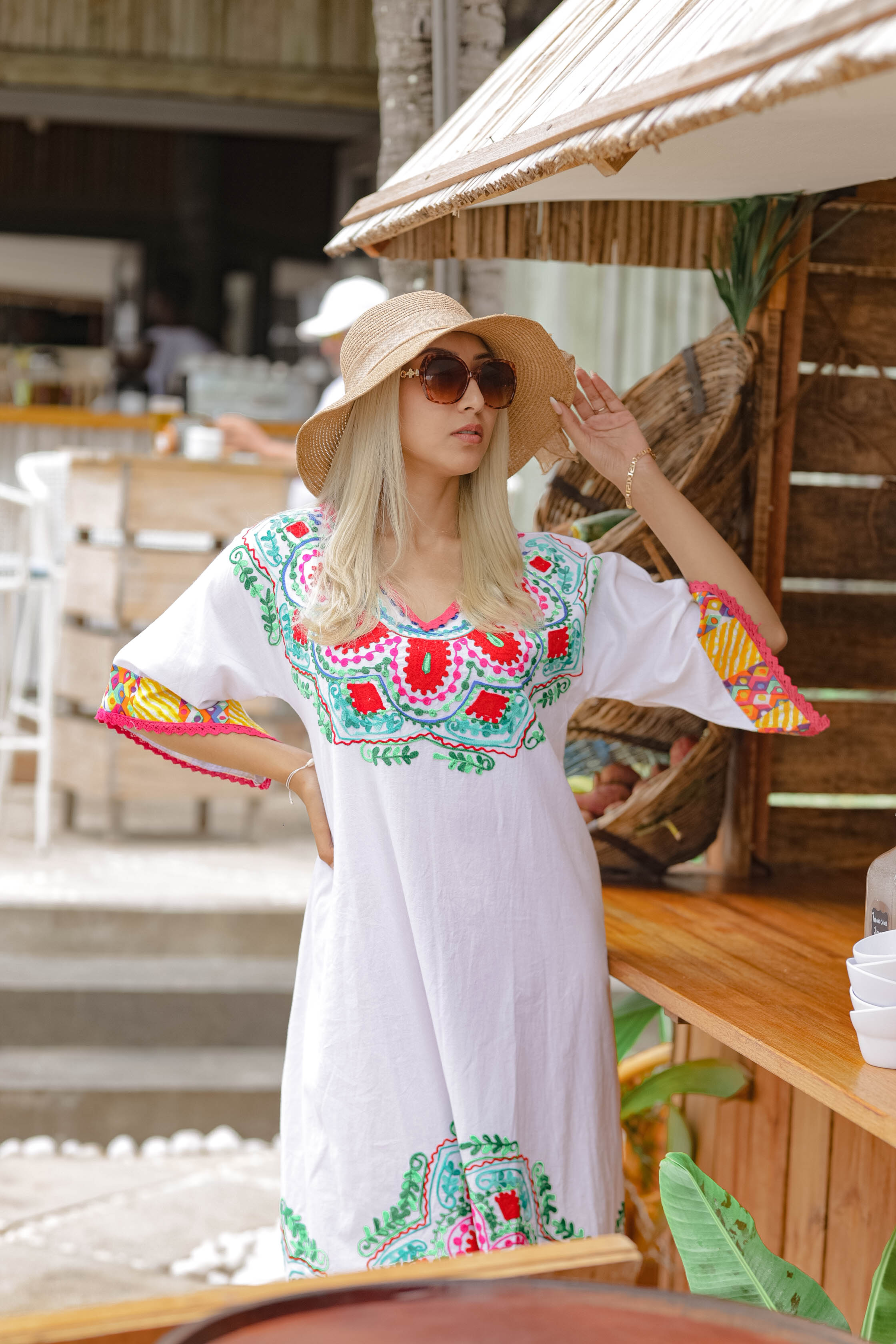 Serenity Seeker White Floral Kaftan