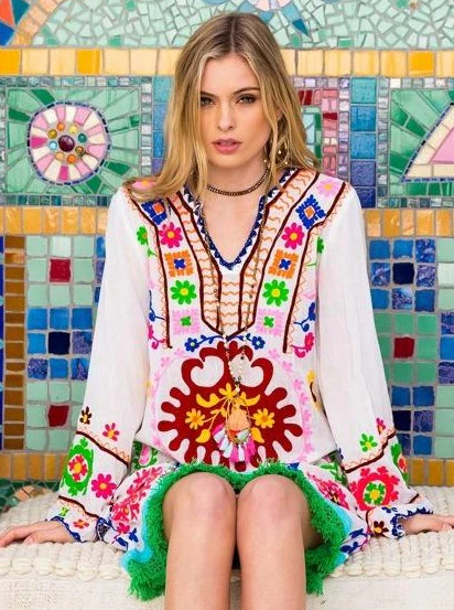 Relaxing Retreat White Cotton Beach Kaftan